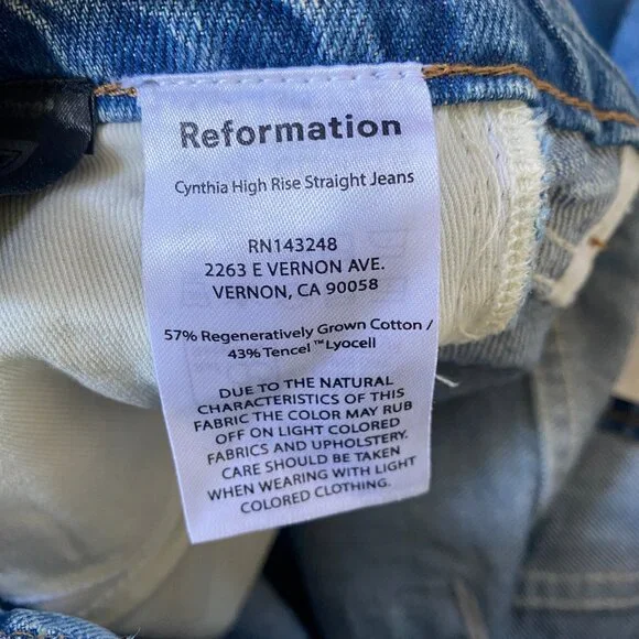 Reformation Cynthia High Rise Straight Jeans - Picture 8 of 8